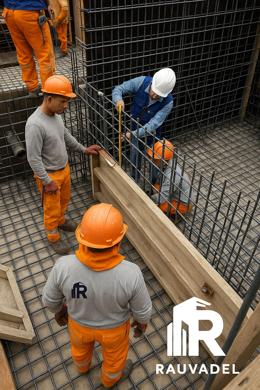Equipo de obra de Rauvadel trabajando en campo